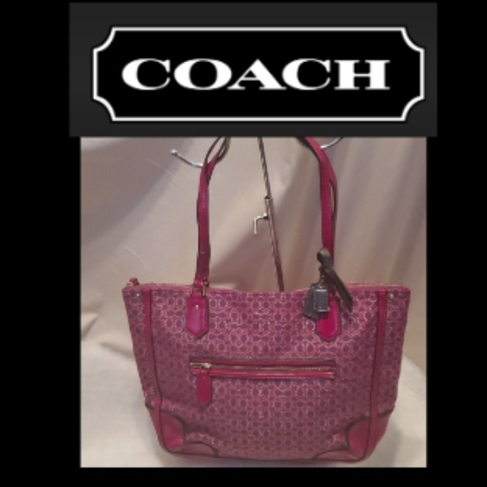 Coach Poppy Signature Magenta Small Tote 26414